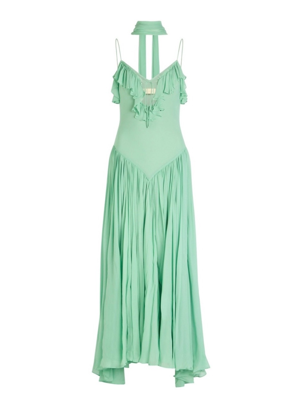 NWT Mint Green Maxi Dress with Neck Tie - Picture 3 of 6